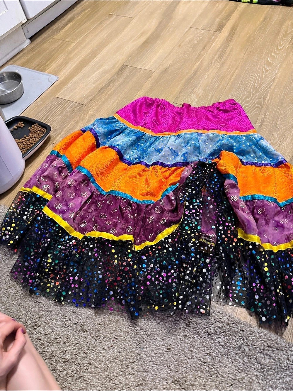 Esmeralda Gypsy Halloween Color Block Embellished Maxi Skirt size s/m - Picture 5 of 5